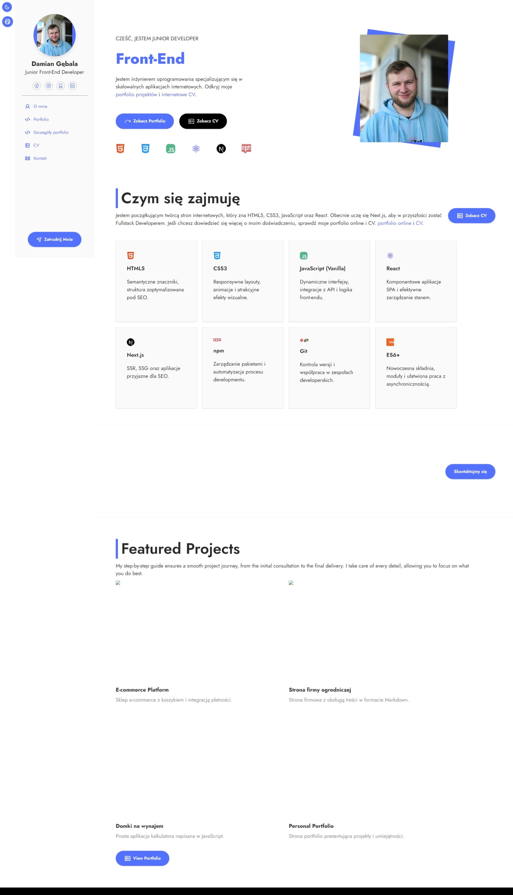 Personal Portfolio preview